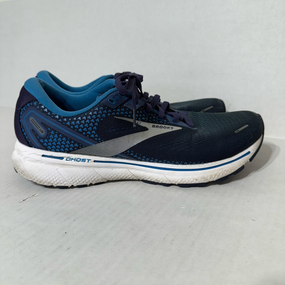 Brooks Ghost 14 Shoes Mens Size 12D Blue Running Cushion Neutral Sneakers